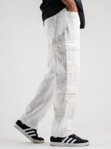 Jeans tasconato con gamba morbida PT266 Bianco (5)
