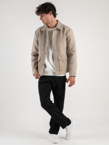 ONLY&SONS Cappotto corto con tasche frontali CONNOR 22025735 Silver LiningMelange (2)
