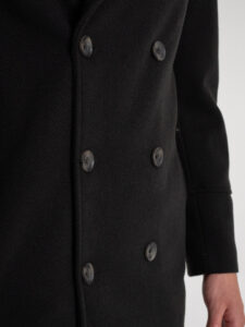 OVER-D Cappotto modello trench con cintura e doppio petto OE1F2W3K05 Nero (1)