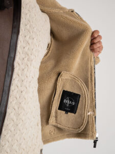OVER-D Eco Montone morbido con fibbie e tasche con zip OE1F0W0J07 Marrone (4)