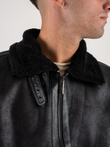 OVER-D Eco Montone morbido con fibbie e tasche con zip OE1F0W0J07 Nero (6)
