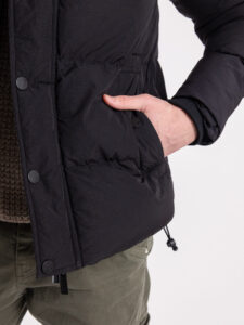 OVER-D Giubbino invernale corto con zip e cappuccio J06 Nero (4)