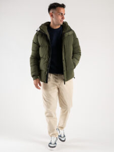 OVER-D Giubbino invernale corto con zip e cappuccio J06 Verde (2)
