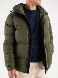 OVER-D Giubbino invernale corto con zip e cappuccio J06 Verde (3)