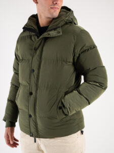 OVER-D Giubbino invernale corto con zip e cappuccio J06 Verde (6)