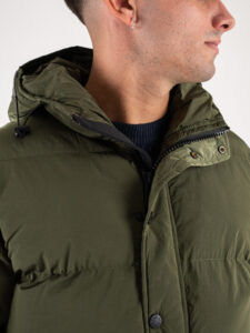 OVER-D Giubbino invernale corto con zip e cappuccio J06 Verde (7)