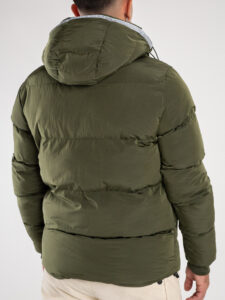 OVER-D Giubbino invernale corto con zip e cappuccio J06 Verde (9)