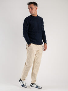 OVER-D Pullover paricollo intrecciato OE1F2W3M09 Blu (2)