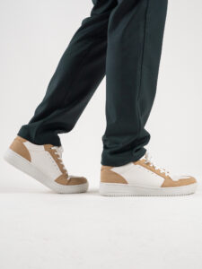OVER-D Sneakers basse sportive bicolore Made In Italy OE1F2W3E02 Beige