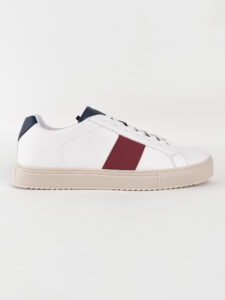 OVER-D Sneakers basse sportive con inserti colorati Made In Italy OE1F2W3E03 Bianco1