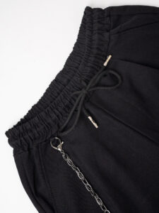 Pantalaccio corto alla caviglia con coulisse e catenella removibile ARSENAL Nero1