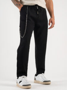 Pantalaccio corto alla caviglia con coulisse e catenella removibile ARSENAL Nero3
