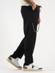 Pantalaccio corto alla caviglia con coulisse e catenella removibile ARSENAL Nero4