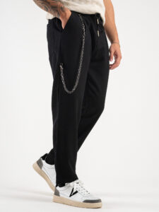 Pantalaccio corto alla caviglia con coulisse e catenella removibile ARSENAL Nero5