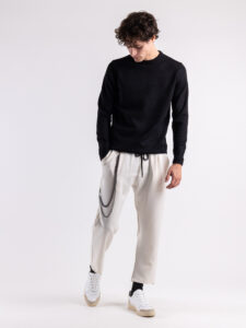Pantalaccio corto alla caviglia con coulisse e catenella removibile MAN CITY INV Bianco (2)