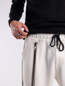 Pantalaccio corto alla caviglia con coulisse e catenella removibile MAN CITY INV Bianco (5)