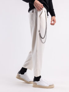 Pantalaccio corto alla caviglia con coulisse e catenella removibile MAN CITY INV Bianco (6)