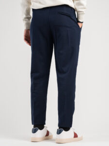 Pantalone chinos morbido con coulisse e bottone in vita BARCELLONA Blu (5)