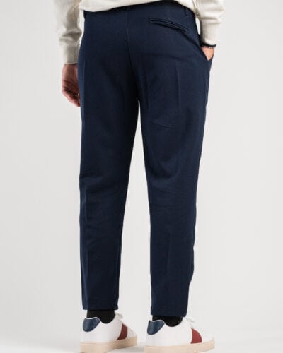 Pantalone chinos morbido con coulisse e bottone in vita BARCELLONA Blu 5 ESTASI Pantalone chinos morbido con coulisse e bottone in vita BARCELLONA INV Blu