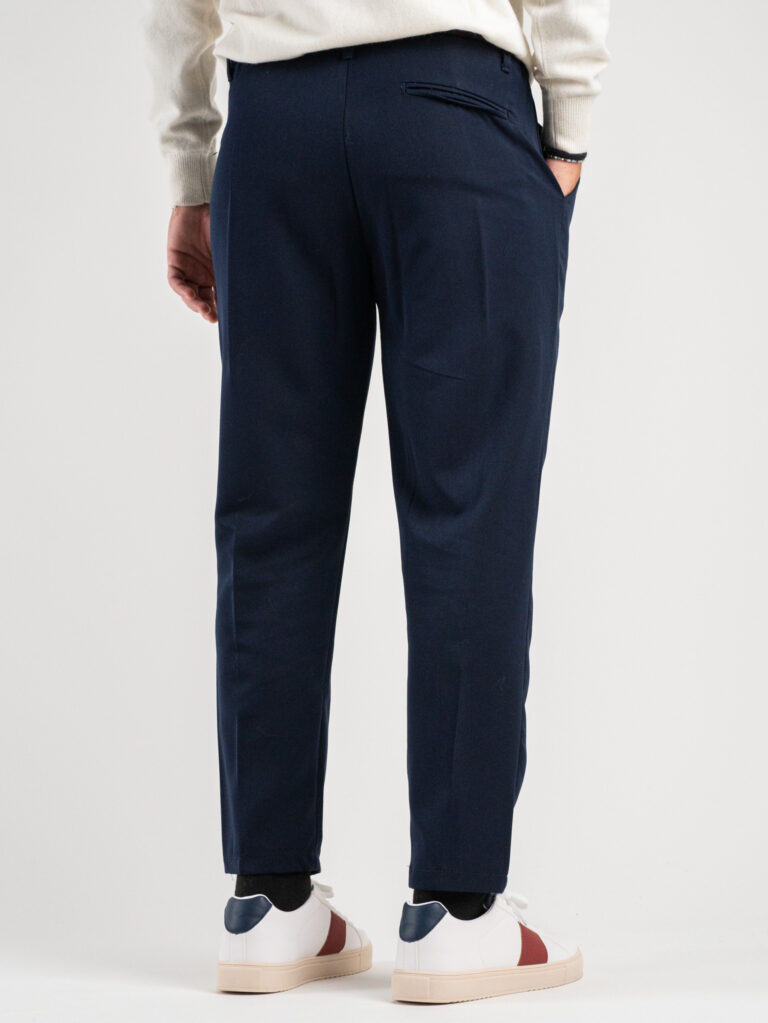 Pantalone chinos morbido con coulisse e bottone in vita BARCELLONA Blu 5 ESTASI Pantalone chinos morbido con coulisse e bottone in vita BARCELLONA INV Blu