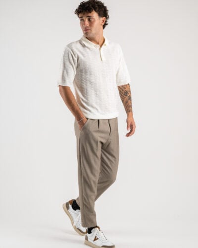 Pantalone chinos morbido con coulisse e bottone in vita BARCELLONA Tortora5 ESTASI Pantalone chinos morbido con coulisse e bottone in vita BARCELLONA INV Tortora