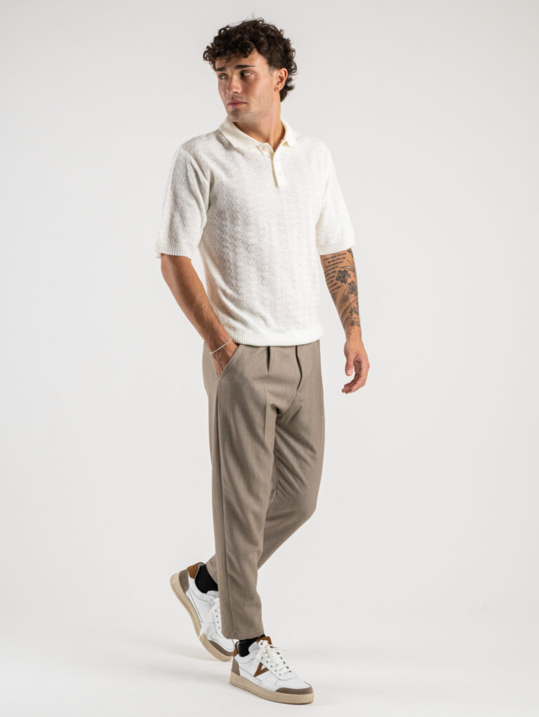 Pantalone chinos morbido con coulisse e bottone in vita BARCELLONA Tortora5 ESTASI Pantalone chinos morbido con coulisse e bottone in vita BARCELLONA INV Tortora