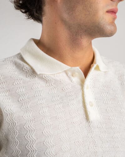 Polo in maglia lavorata in misto lana 311 Panna3 Nuovi Arrivi