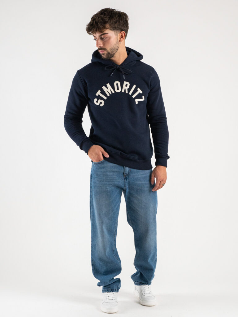 SUPERCULTURE Felpa con cappuccio felpata STMORITZ E722 Blu3 Outfit
