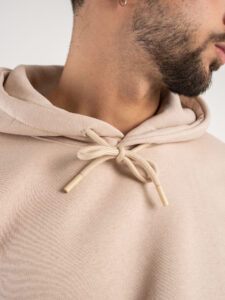 SUPERCULTURE Felpa con cappuccio felpata t.unita con logo sul polso JOY-Z Avorio3