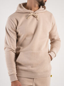 SUPERCULTURE Felpa con cappuccio felpata t.unita con logo sul polso JOY-Z Avorio4