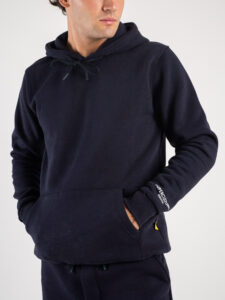 SUPERCULTURE Felpa con cappuccio felpata t.unita con logo sul polso JOY-Z Blu1