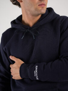 SUPERCULTURE Felpa con cappuccio felpata t.unita con logo sul polso JOY-Z Blu2
