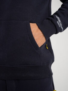 SUPERCULTURE Felpa con cappuccio felpata t.unita con logo sul polso JOY-Z Blu4