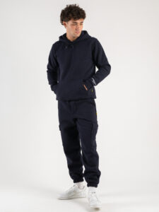 SUPERCULTURE Felpa con cappuccio felpata t.unita con logo sul polso JOY-Z Blu5