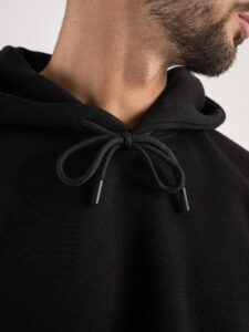 SUPERCULTURE Felpa con cappuccio felpata t.unita con logo sul polso JOY-Z Nera1