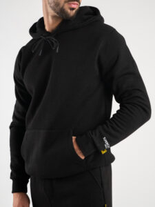 SUPERCULTURE Felpa con cappuccio felpata t.unita con logo sul polso JOY-Z Nera4