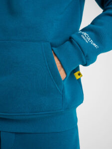 SUPERCULTURE Felpa con cappuccio felpata t.unita con logo sul polso JOY-Z Ottanio3