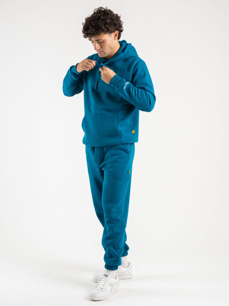 SUPERCULTURE Felpa con cappuccio felpata t.unita con logo sul polso JOY Z Ottanio4 Outfit
