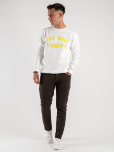 SUPERCULTURE Felpa girocollo felpata GIN TONIC THERAPY A772 Off White (2)