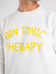 SUPERCULTURE Felpa girocollo felpata GIN TONIC THERAPY A772 Off White (4)