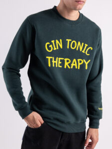 SUPERCULTURE Felpa girocollo felpata GIN TONIC THERAPY A772 Verde Bosco (3)