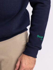 SUPERCULTURE Felpa girocollo felpata MONT-BLANC & CHAMPAGNE A776 Blu (1)