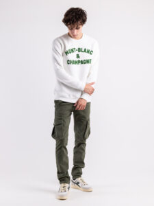 SUPERCULTURE Felpa girocollo felpata MONT-BLANC & CHAMPAGNE A776 Off White (2)