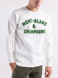 SUPERCULTURE Felpa girocollo felpata MONT-BLANC & CHAMPAGNE A776 Off White (3)