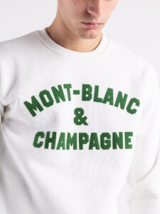 SUPERCULTURE Felpa girocollo felpata MONT-BLANC & CHAMPAGNE A776 Off White (4)