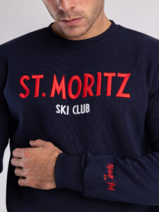 SUPERCULTURE Felpa girocollo felpata ST.MORITZ A770 Blu (1)