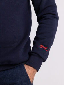 SUPERCULTURE Felpa girocollo felpata ST.MORITZ A770 Blu (4)