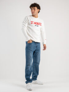 SUPERCULTURE Felpa girocollo felpata ST.MORITZ A770 Off White1