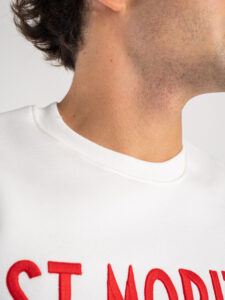 SUPERCULTURE Felpa girocollo felpata ST.MORITZ A770 Off White3