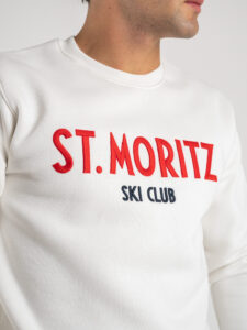 SUPERCULTURE Felpa girocollo felpata ST.MORITZ A770 Off White4